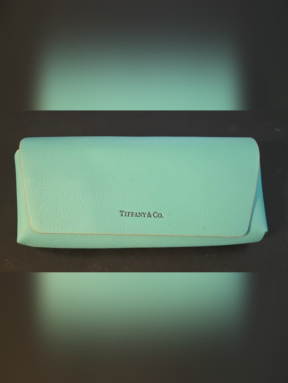 EUC Tiffany & Co. Torquoise Blue Leather Eyewear Case